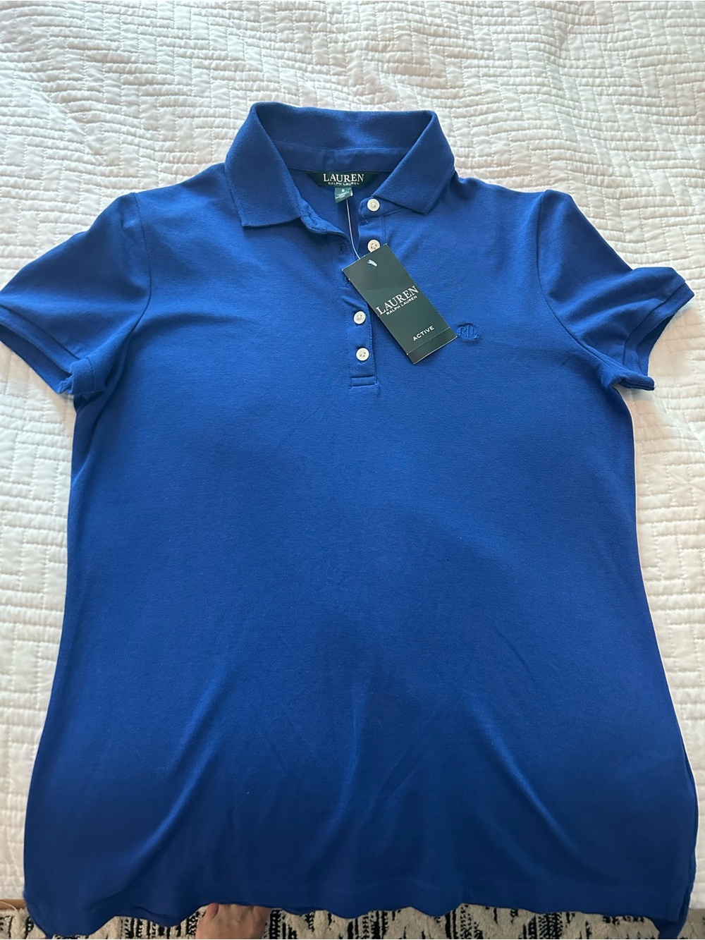 Lauren Ralph Lauren Blue Short-Sleeve Polo Shirt